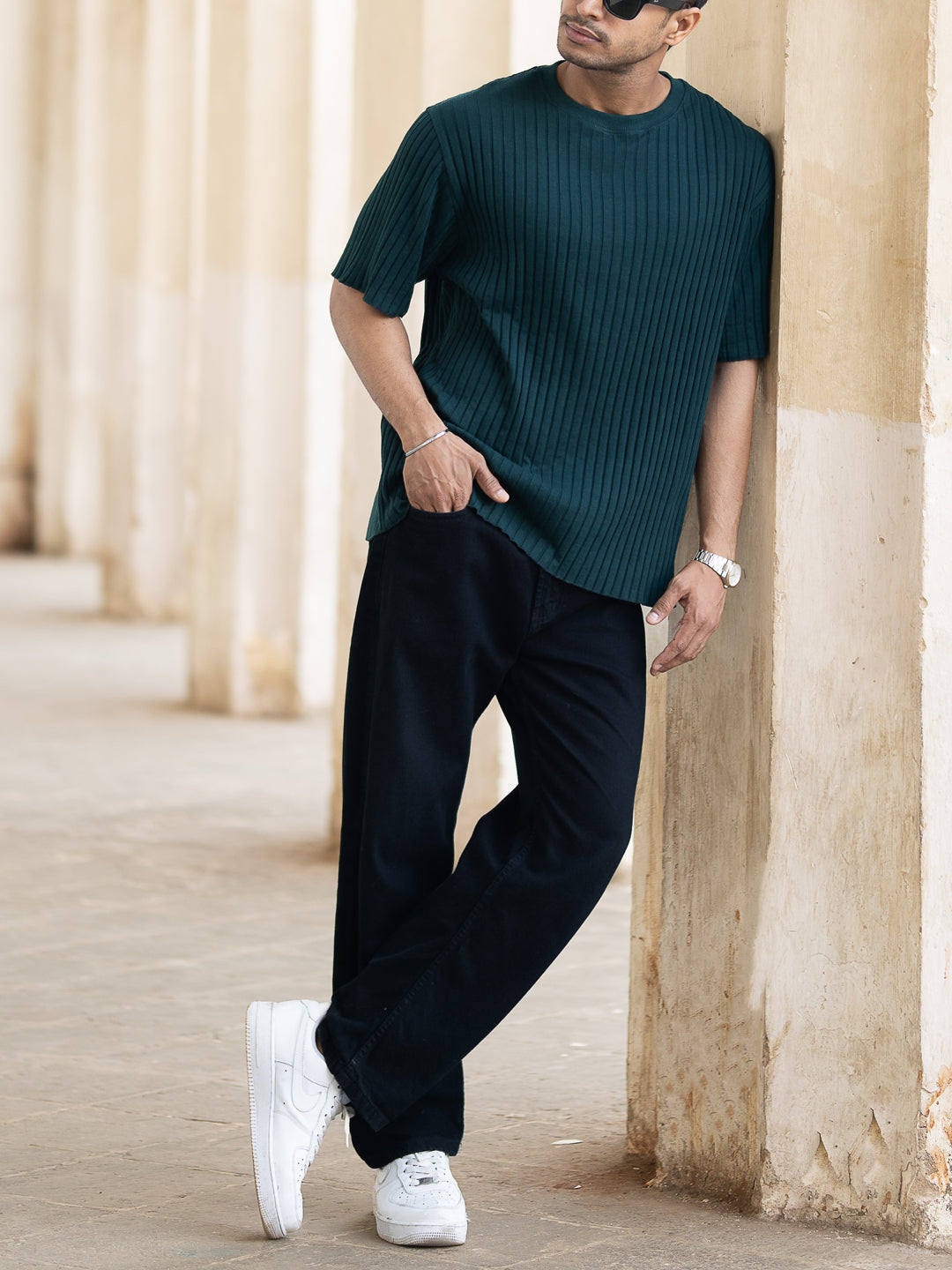 Pine Rib Knit T-Shirt