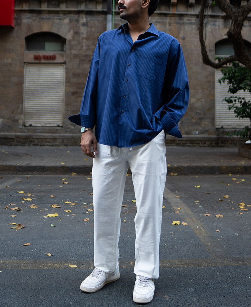 White Regular Cotton Linen Pant