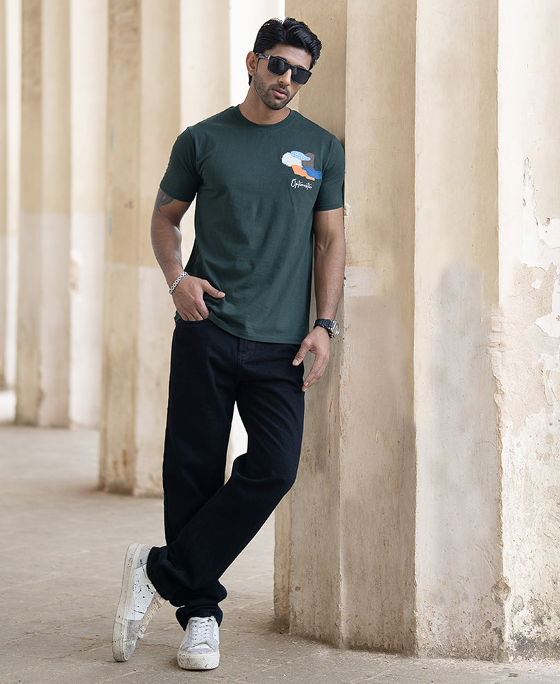Dark Olive Graphic T-Shirt