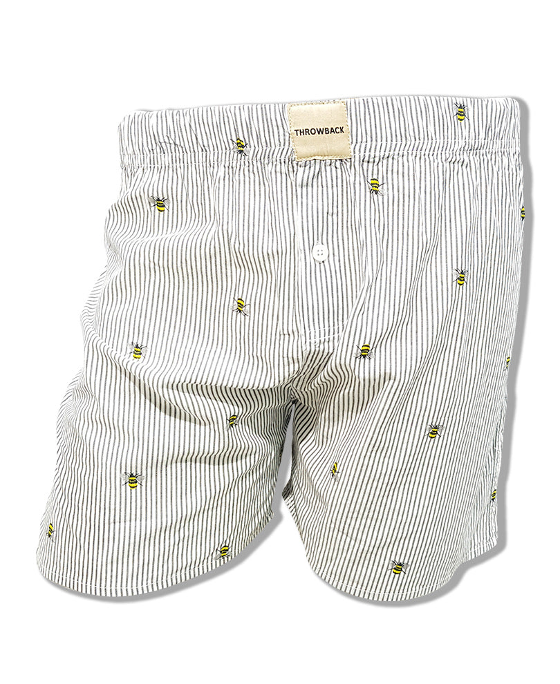 Mens Grey Stripes Printed Boxer