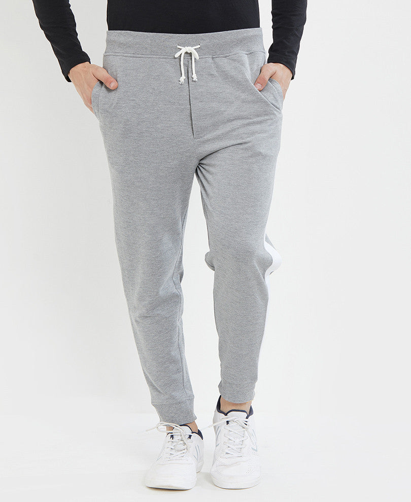 Mens Grey Stripes Track Pant