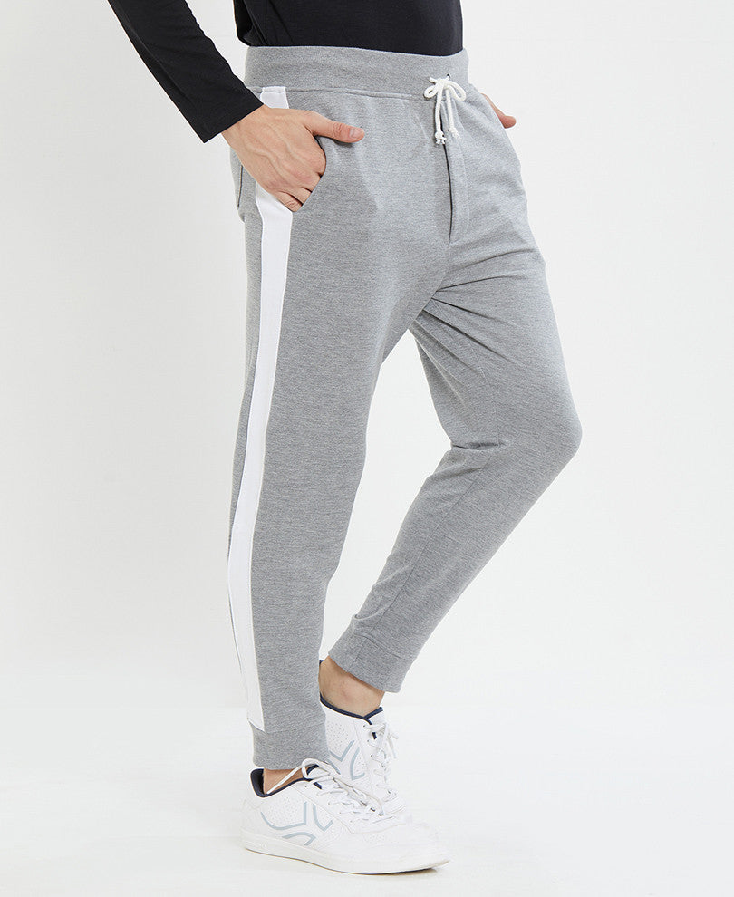 Mens Grey Stripes Track Pant