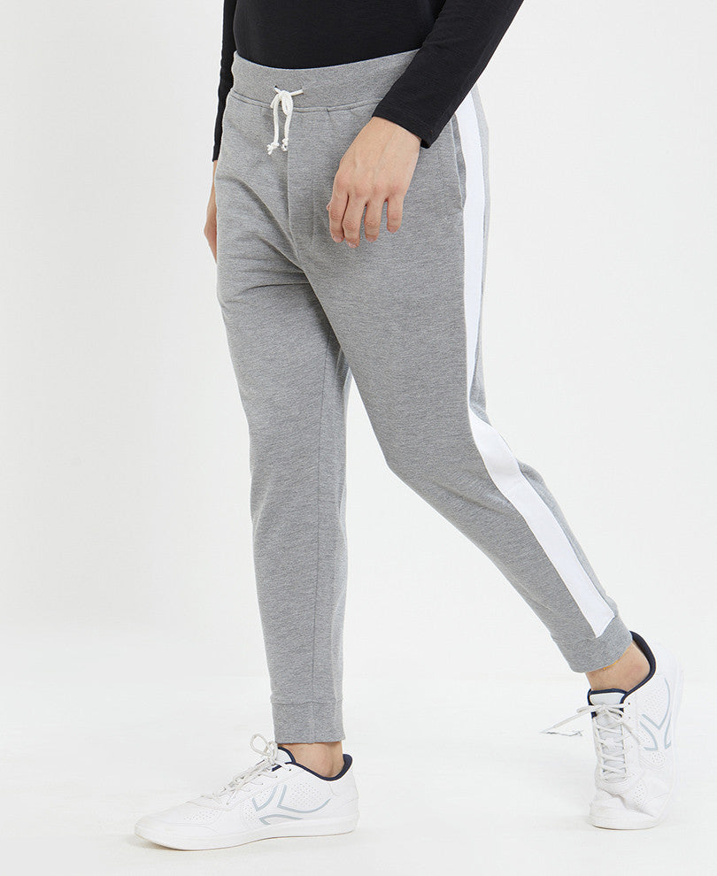 Mens Grey Stripes Track Pant
