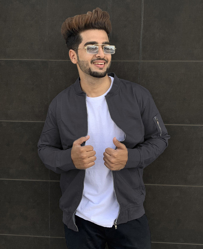 Mens Grey Bomber Jackets