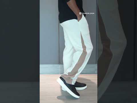 Cream And Beige Baggy Fit Track Pant