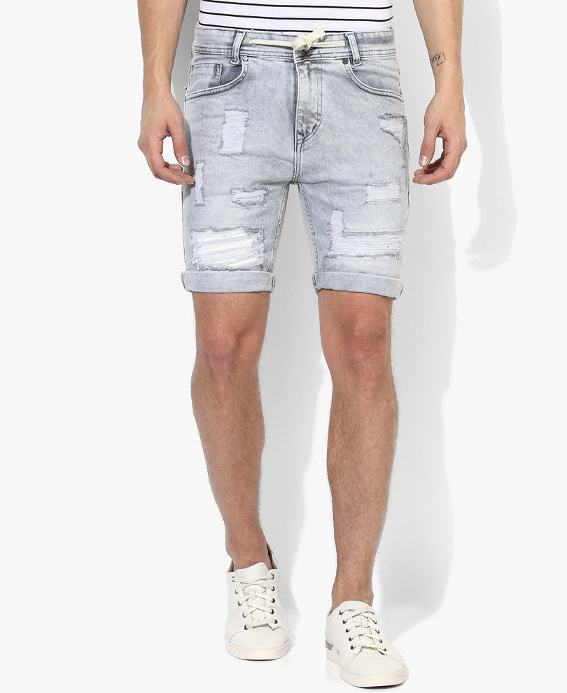 Grey Denim Shorts