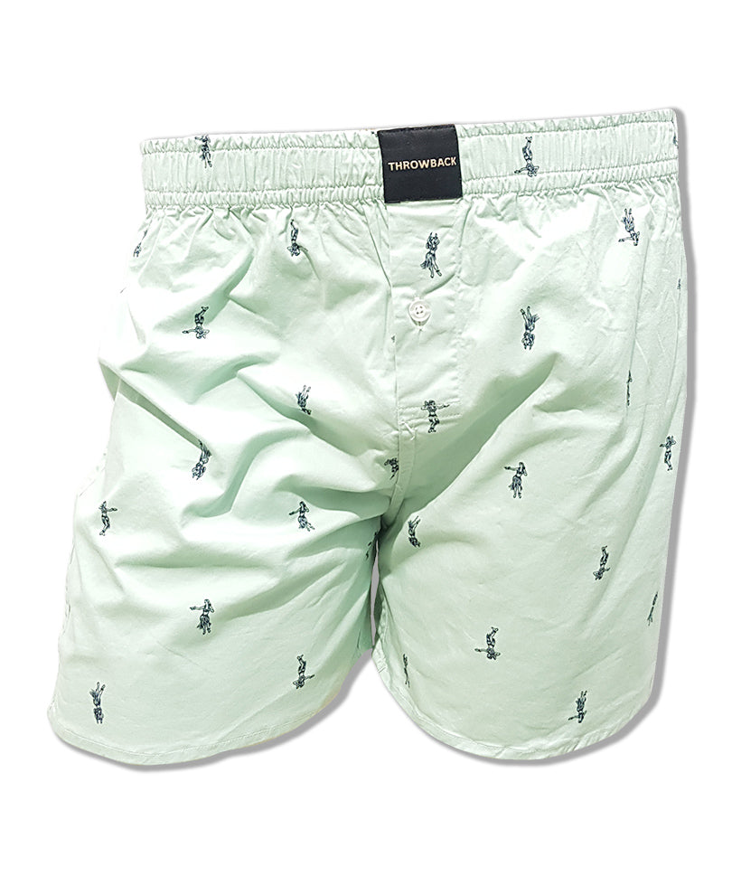 Mens Light Green Printed Boxer