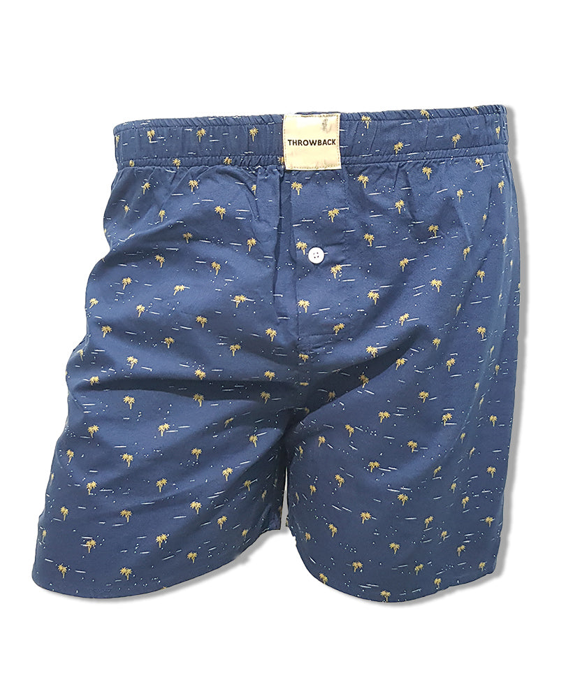 Mens Navy Blue Printed Boxer