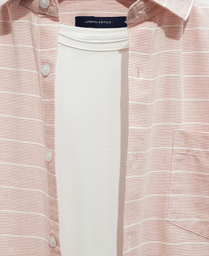Pink And White Stripes Casual Shirt