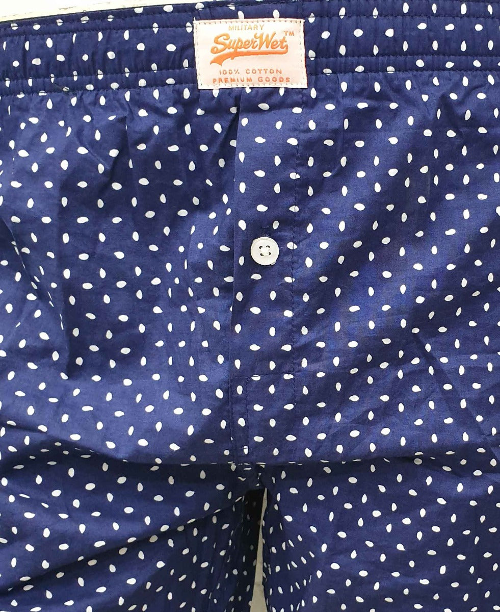 Mens Blue Polka Dot Boxer