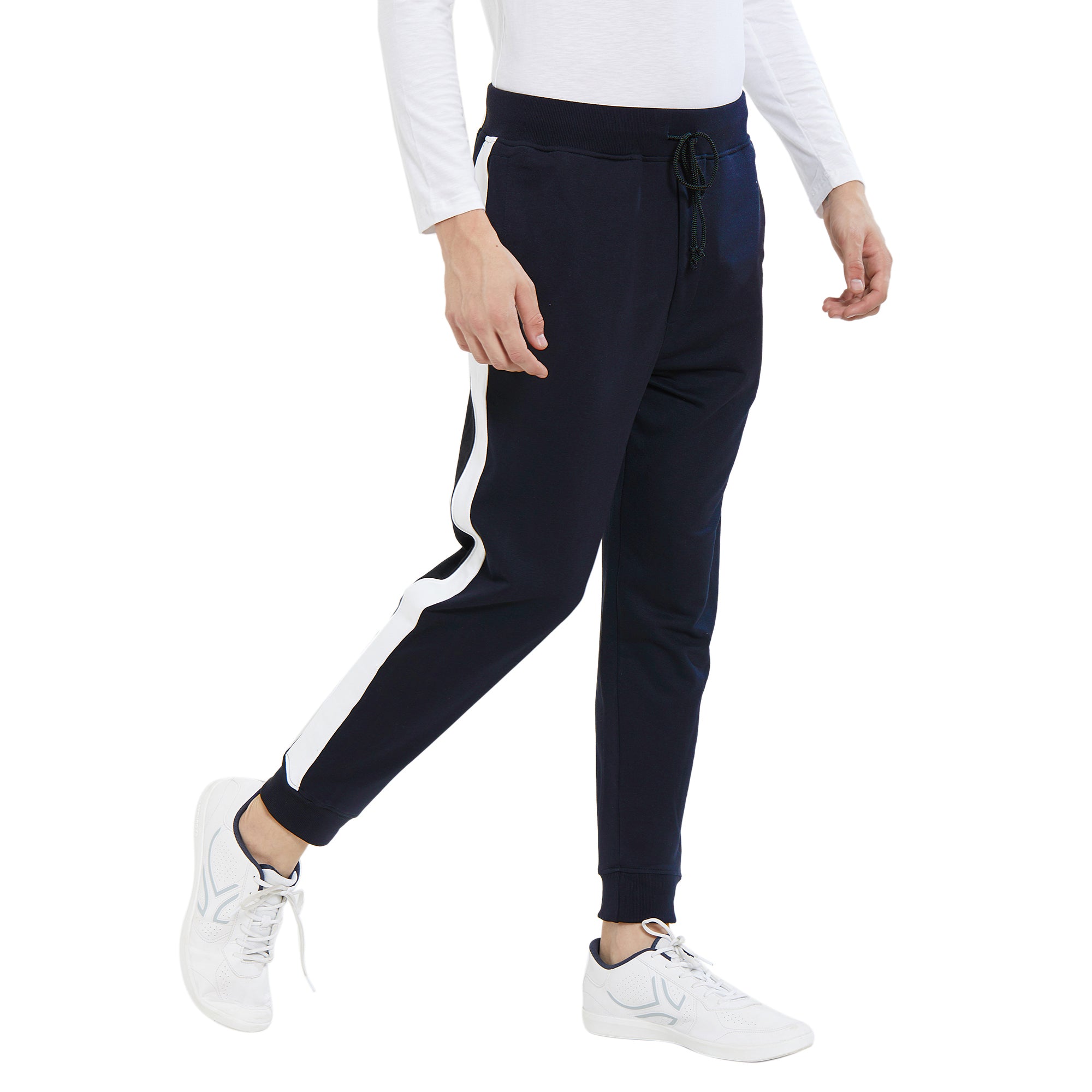 Mens Navy Blue Stripes Track Pant