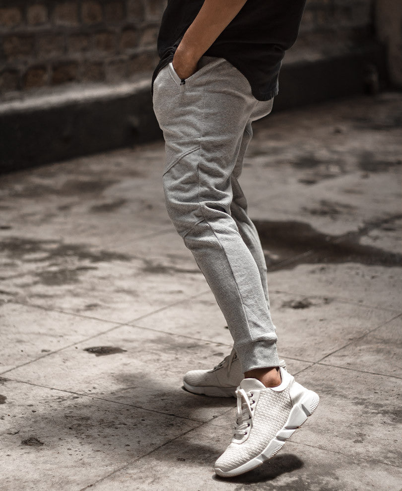 Mens Grey Biker Joggers