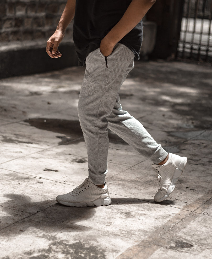 Mens Grey Biker Joggers