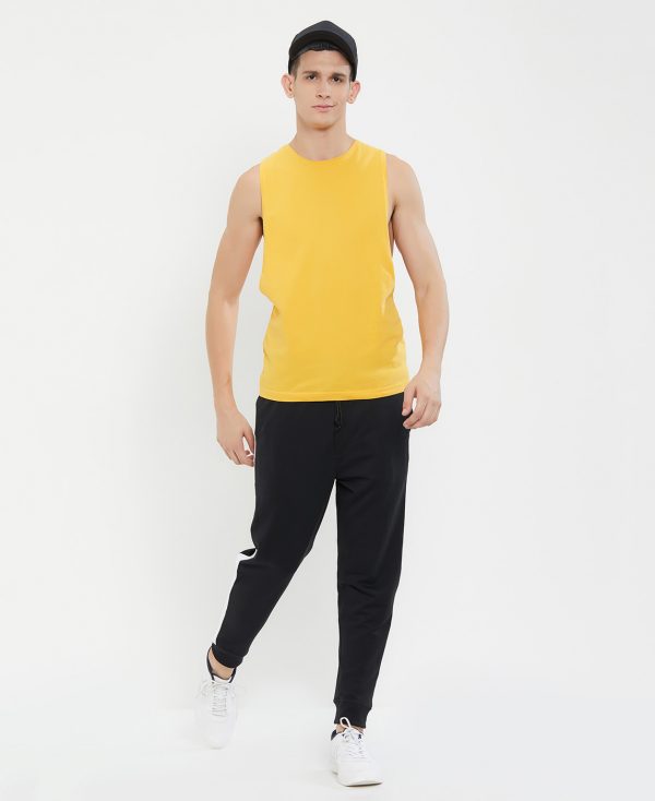 Yellow Deep Armhole Gym Vest