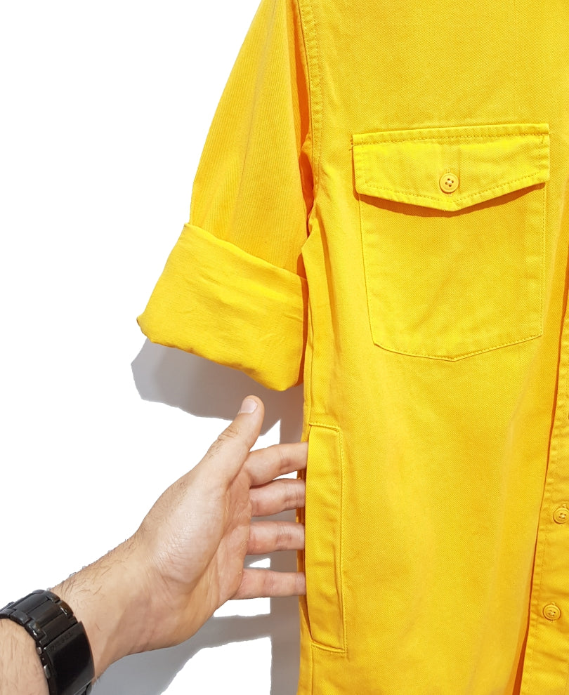 Yellow Denim Casual Shirt