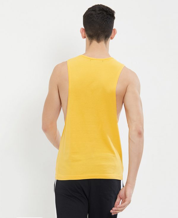 Yellow Deep Armhole Gym Vest